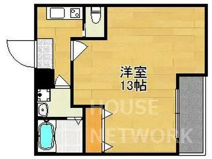 JUNE御所西(1K/2階)の間取り写真