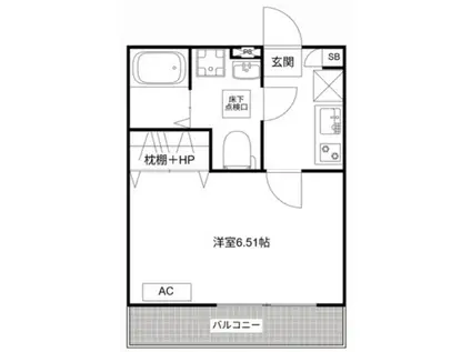 エムクアトロ柏II(1K/2階)の間取り写真
