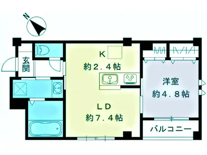 ソラーナデュオ(1LDK/3階)の間取り写真