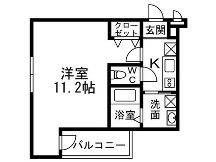 セジュール白鷺I(1K/2階)の間取り写真