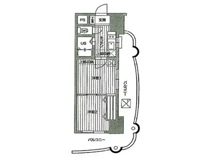 40 PROJECT2100博多駅前(2K/14階)の間取り写真