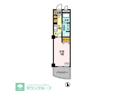 GOTOII(1K/8階)の間取り写真