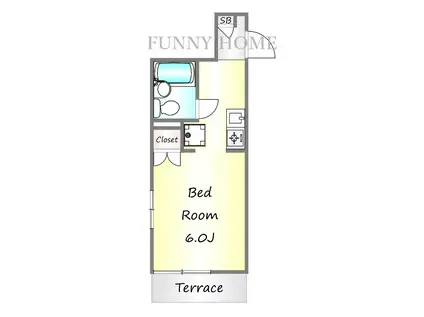 サザンハイツ(1K/1階)の間取り写真