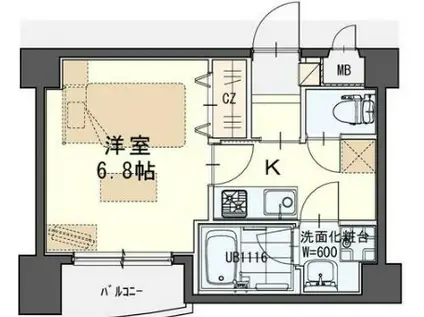 ラピス雨宮(1K/3階)の間取り写真