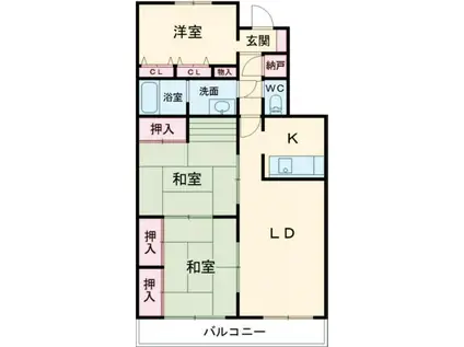 ファミリーハイツ太田(3LDK/1階)の間取り写真