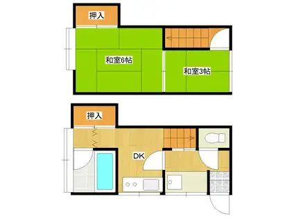 コーポ玉川(2DK/1階)の間取り写真