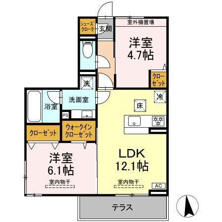 GARDEN蔵(2LDK/1階)の間取り写真