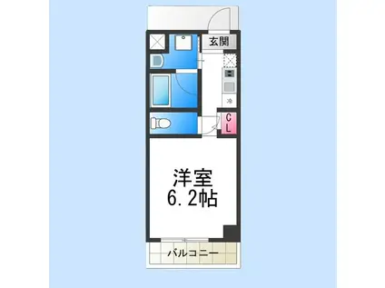 カーライル堺市駅前(1K/4階)の間取り写真