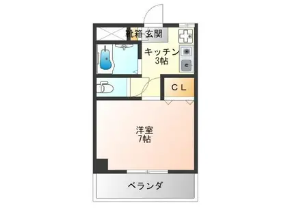メゾンヴィラージュ(1K/3階)の間取り写真