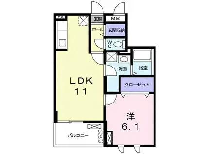 SAYA RIS 栗東(1LDK/4階)の間取り写真