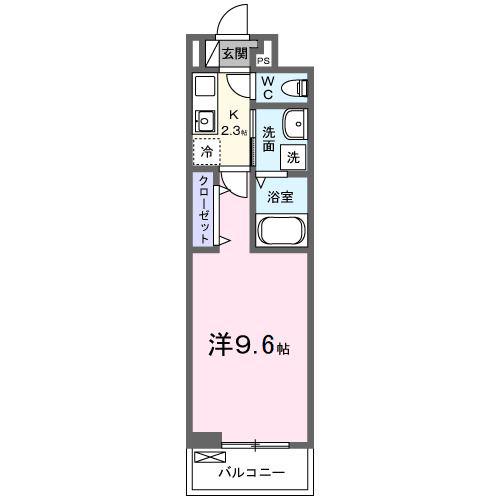 ヒカルサ京田辺大住(1K/3階)の間取り写真