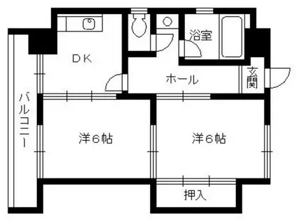 新谷ビル(2DK/5階)の間取り写真