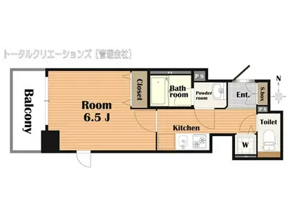 アジリア天満橋(1K/8階)の間取り写真