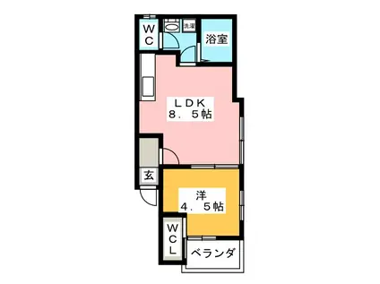 ベルプリム新子安(1LDK/3階)の間取り写真