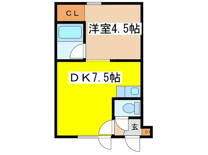 I・JOY3(1DK/2階)の間取り写真