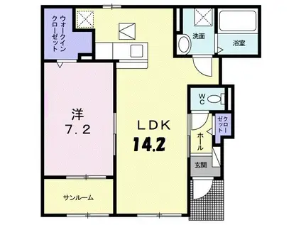 メゾン・グランイル(1LDK/1階)の間取り写真