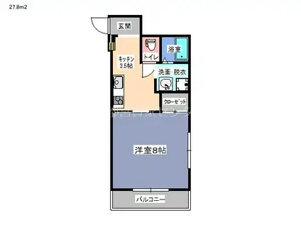 トワ・リシュB(1K/2階)の間取り写真