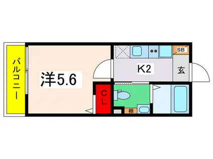 K. GRACE希望が丘(1K/3階)の間取り写真