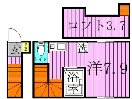 キャメル扇大橋(ワンルーム/2階)の間取り写真