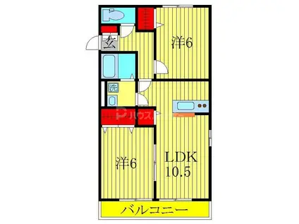 プランドールI(2LDK/2階)の間取り写真