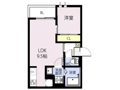 REGALEST岩槻(1LDK/2階)の間取り写真