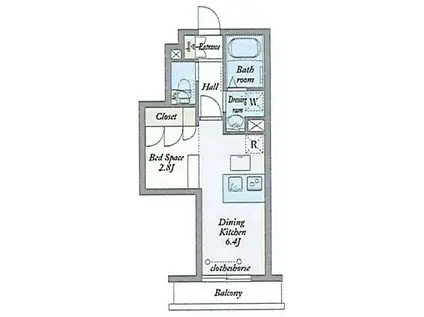PARK WILLOW(ワンルーム/2階)の間取り写真