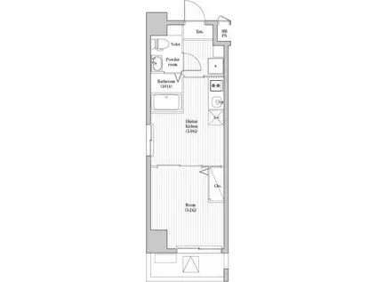 ペアパレス六町2号館(1DK/3階)の間取り写真