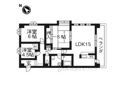 サンシャイン上野(3LDK/2階)の間取り写真
