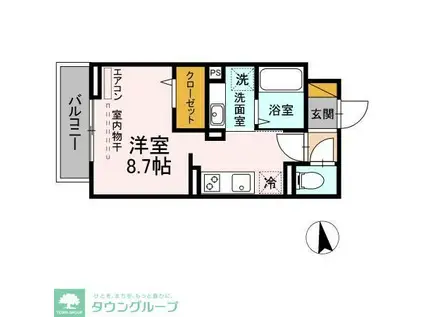 リサーナ(ワンルーム/3階)の間取り写真