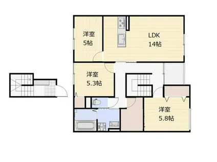 妹尾アパート(3LDK/2階)の間取り写真