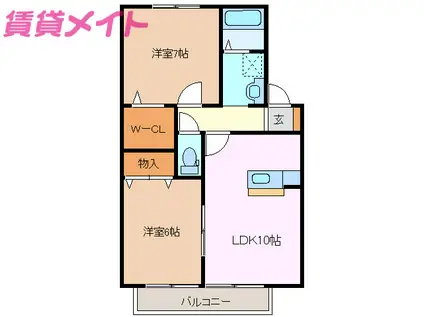 ひだまりC(2LDK/1階)の間取り写真