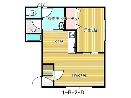 JUN REVEUR(1LDK/1階)の間取り写真
