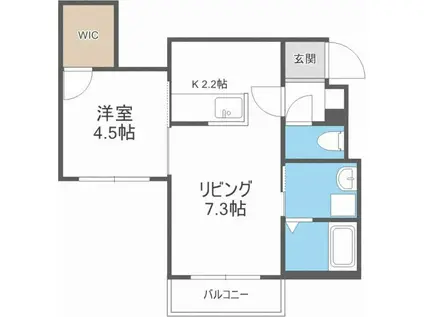 RJ GRACEFUL(1LDK/1階)の間取り写真