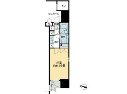 パトリア九段下(1K/3階)の間取り写真