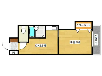 吉村ハイツ(1DK/2階)の間取り写真