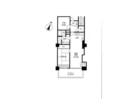 東急ドエルフェニックス(2LDK/3階)の間取り写真