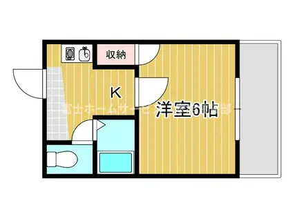ベルフレージュ住吉(1K/3階)の間取り写真