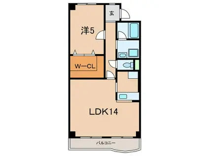 KSMレジデンス東灘(1LDK/3階)の間取り写真