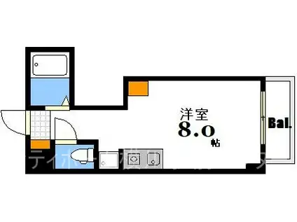 中道ビル(ワンルーム/3階)の間取り写真