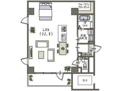 ZOU-YOU(ワンルーム/3階)の間取り写真