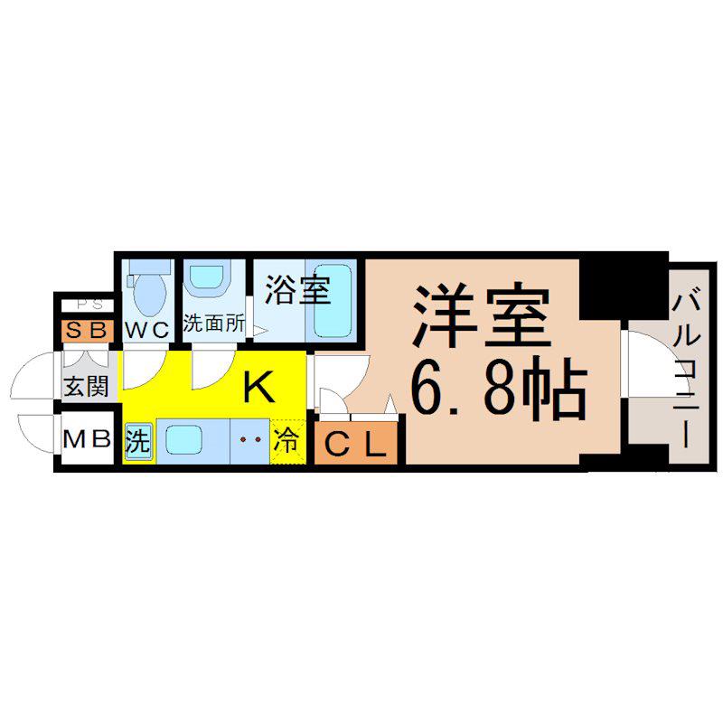 プレサンス名古屋幅下ファビュラス(1K/11階)の間取り写真