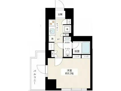 スカイコート江東住吉(1K/4階)の間取り写真