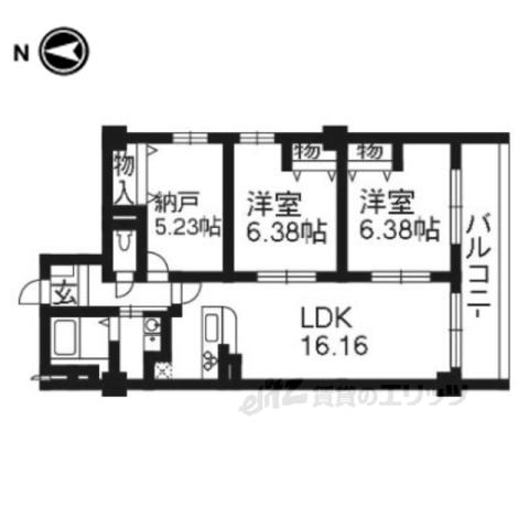 コンフォレスト三条(3LDK/3階)の間取り写真