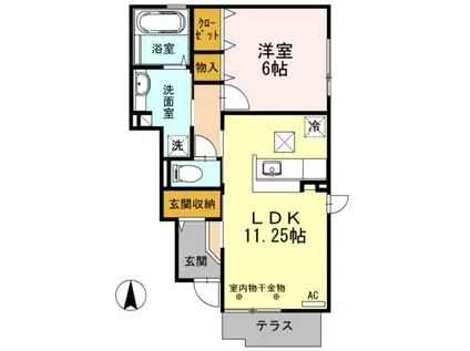 オノール(1LDK/1階)の間取り写真