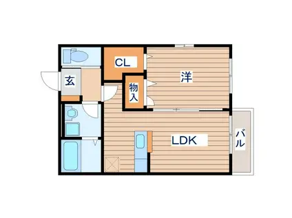 レトア・ファミールII(1LDK/1階)の間取り写真