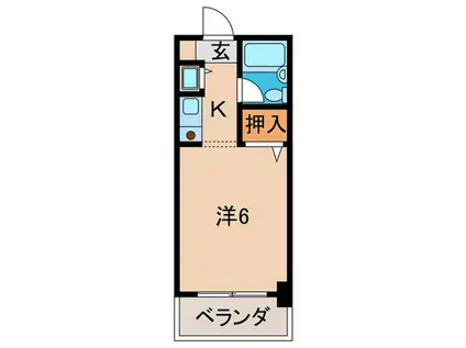 ラテール西田弐番館(1K/4階)の間取り写真