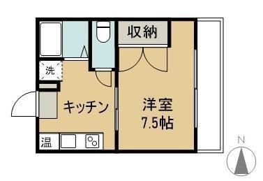 カーサアネイロマンション(1K/4階)の間取り写真
