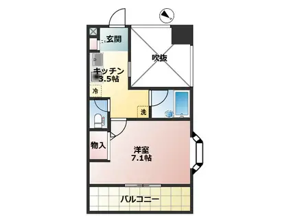 センペル日吉(1K/2階)の間取り写真