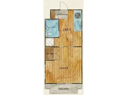 サームス(1DK/5階)の間取り写真