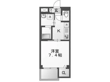 BLUME ISHIKAWA(1K/1階)の間取り写真